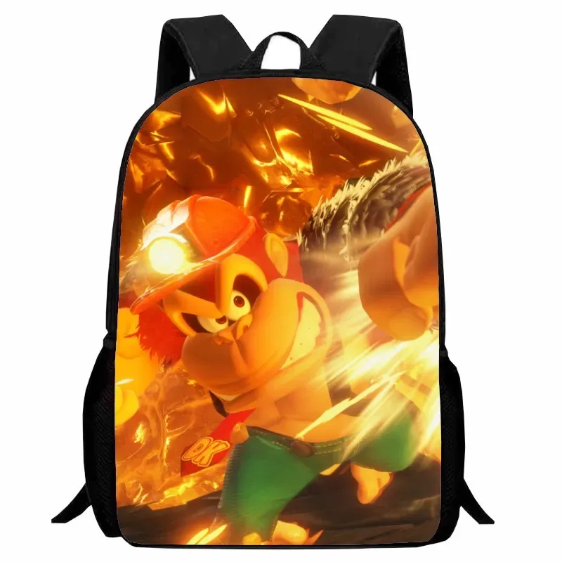sac dos nylon donkey kong animé joyeux course combat famille grande capacité voyager école