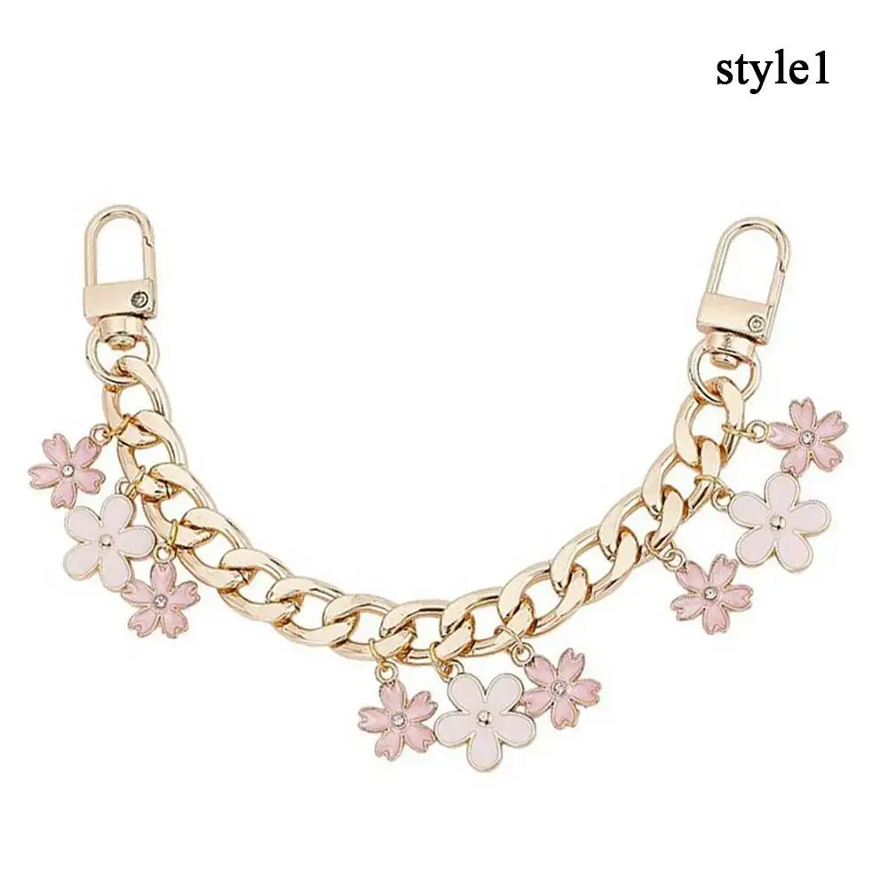 sac en fleurs de cerisier, pendentif, chaîne, nœud en forme de cœur, émail, breloque pour téléphone, chaîne, sangle d'extension, accessoires de sac à bandoulière