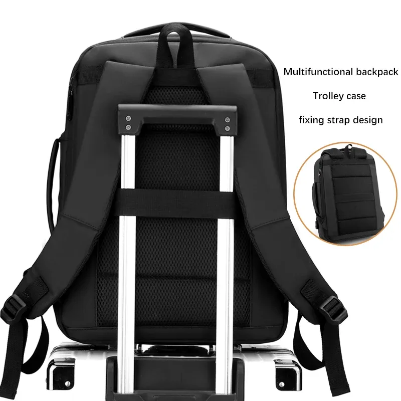 sac dos noir polyester imperméable 20 35 litres bandes grises poignées ajustables poches latérales ceinture air informatique
