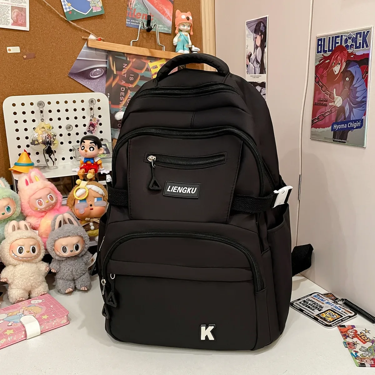 sac à dos polyvalent de couleur unie pour étudiants, sac à dos léger en nylon de grande capacité pour ordinateur, sac de voyage pour l'école et les déplacements