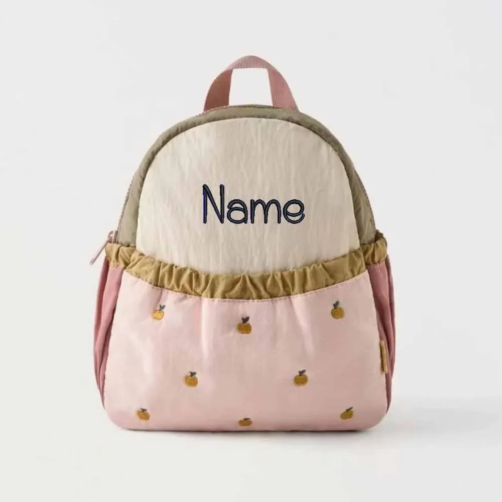 sac à dos de maternelle personnalisé avec broderie de pomme pour enfants, mini sac de voyage léger et mignon à la mode pour bébé personnalisé