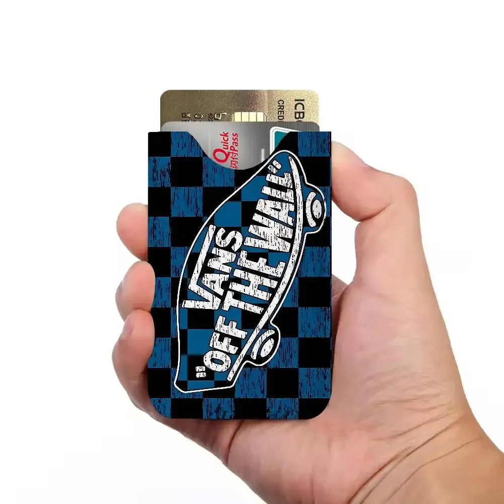 porte-cartes en cuir pu v-vans ultra fin, organisateur de cartes de crédit et d'identité, porte-cartes de visite léger