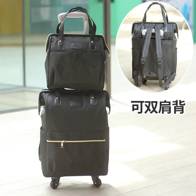 valise de voyage simple et portable de grande capacité pour femmes, sac à roulettes, sac à dos, sac d'embarquement, 2025