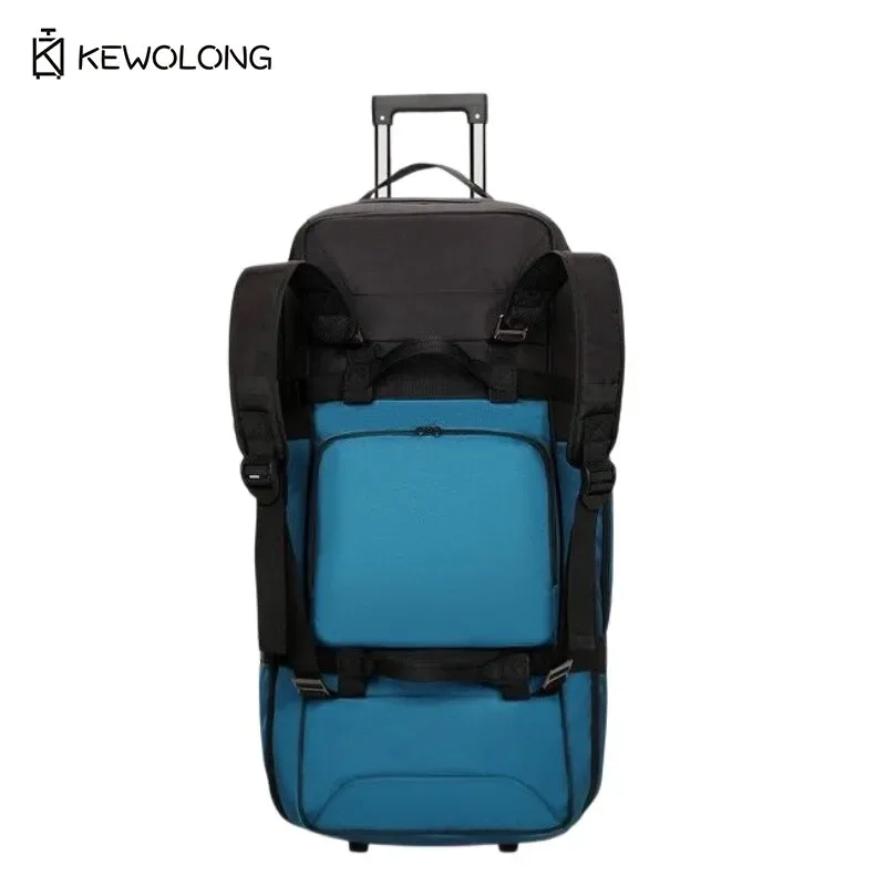Sac de matériel roulant étanche-sac à dos à roulettes de grande capacité 90L avec sangle de traction, polochon robuste pour équipement de Camping