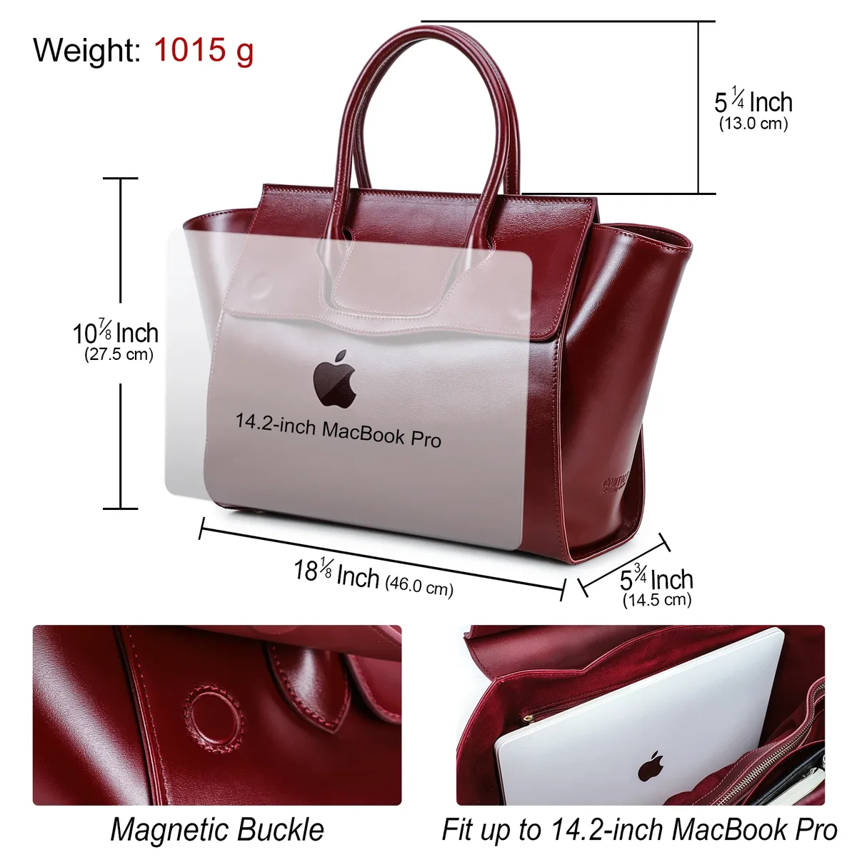 porte documents cuir vache bordeaux bright solid motif loquet poche limon 14 pouces voyage bureau