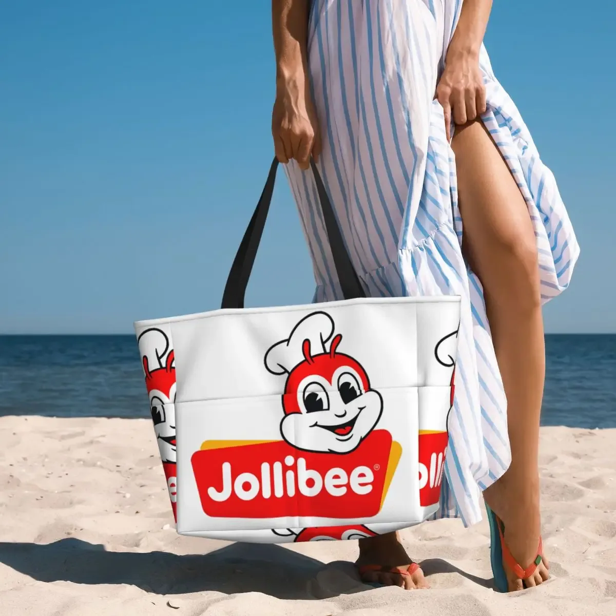 Jollibee Face Beach Tote Bag Sport Gym Yoga Duffle Grand sac fourre-tout pour femme Sac de voyage Sac de fitness