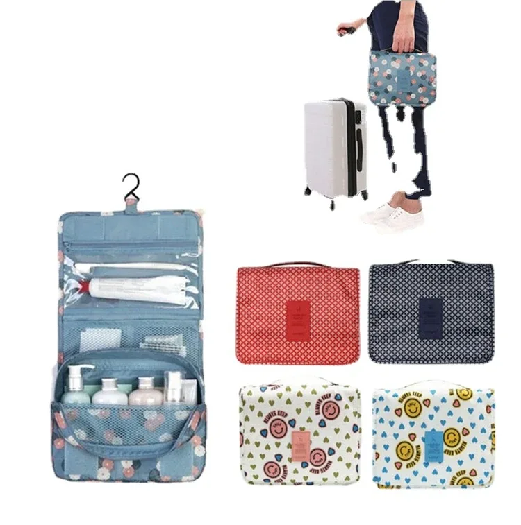 sac de maquillage de haute qualité pour femmes, sac à cosmétiques de voyage, crochet, organisateur de produits de toilette, rangement étanche, sac de lavage suspendu pour salle de bain