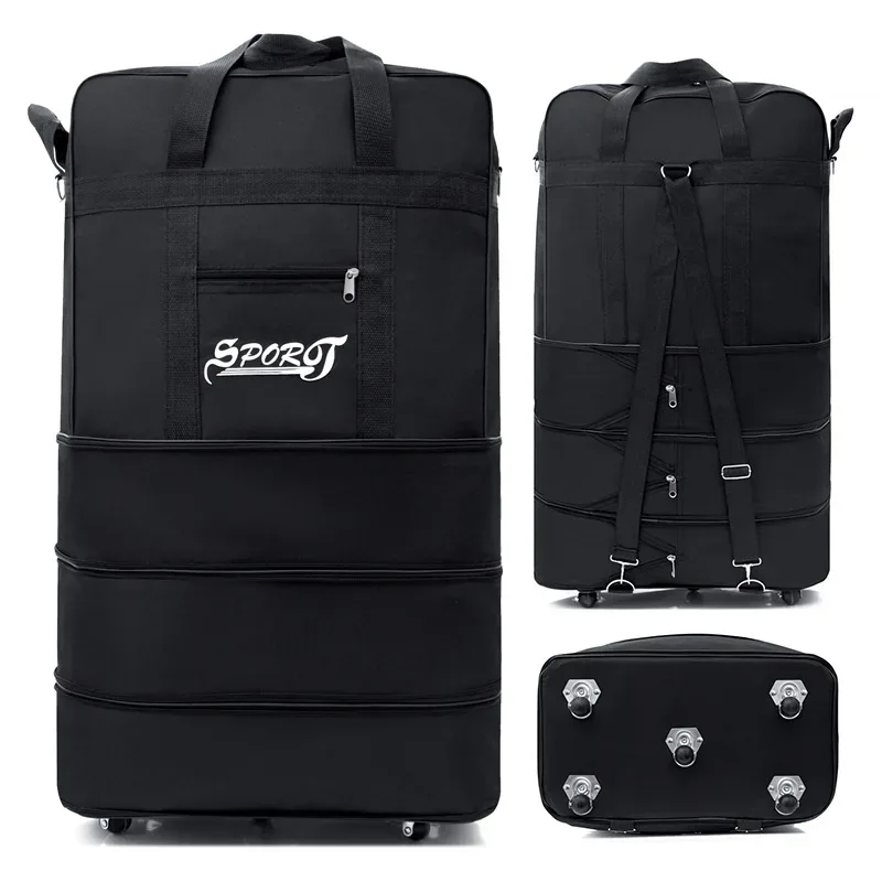 sac à dos de voyage extensible, pliable, pour la randonnée, sacs de voyage pour femmes, sac de voyage multi-couches extensible, sac à roulettes universel