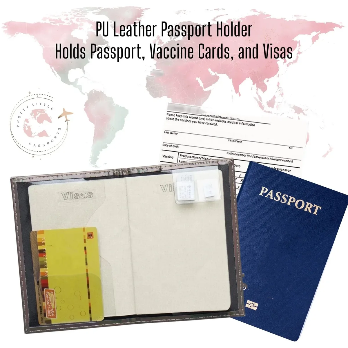 étui porte-passeport en cuir, housse de voyage, portefeuille de voyage, étui pour cartes, accessoires de voyage pour femmes et hommes