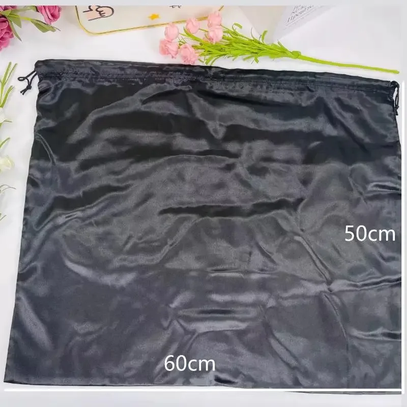 housse anti poussière tissu soie luxe forme ovale ouverte cordelette taille petite grande protection sac main