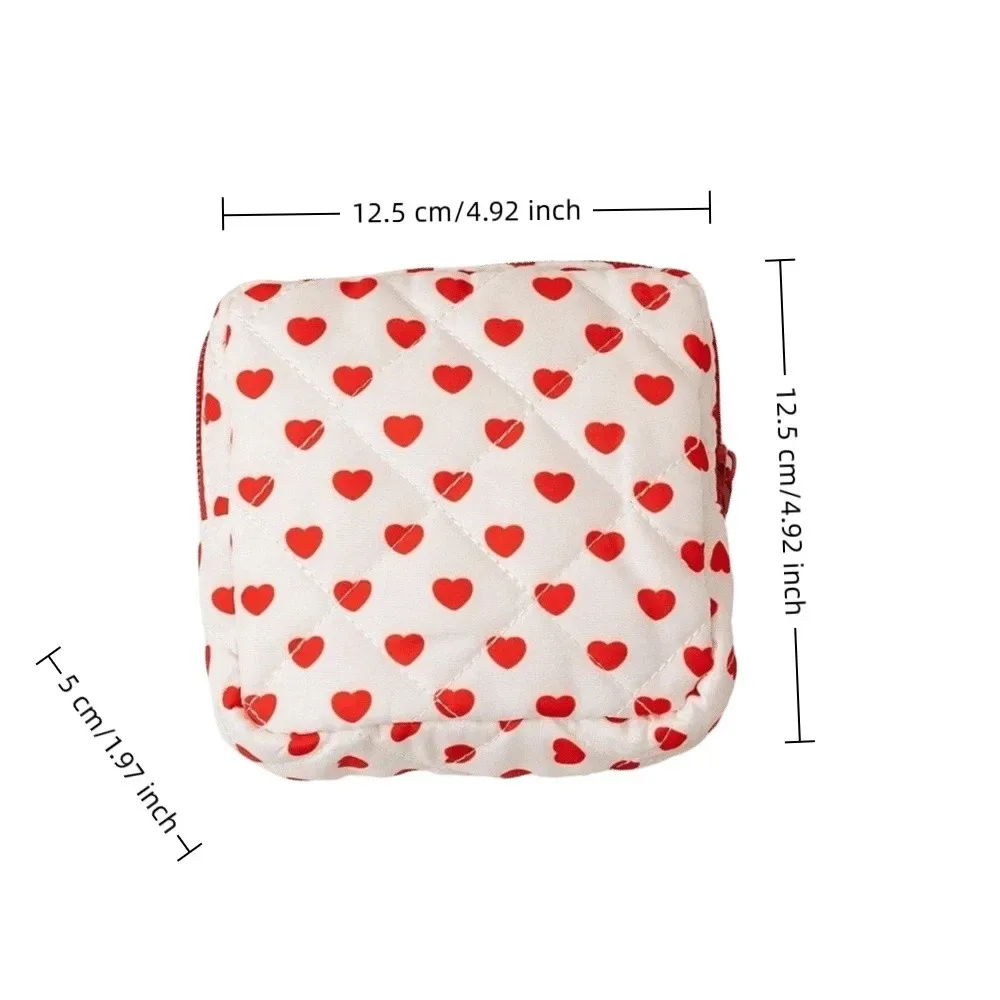 sac de rangement pour serviettes hygiéniques à motif à carreaux, sac cosmétique multifonctionnel, mini sac de voyage matelassé portable pour maquillage.