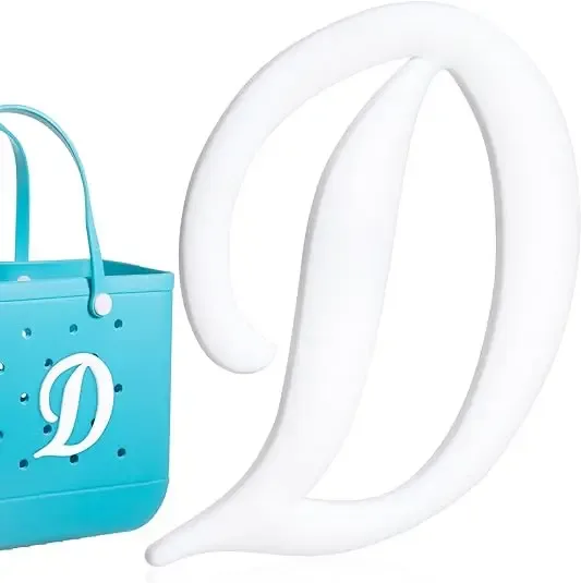 1pc lettre décorative pour sac à main, lettres de l'alphabet de couleur blanche accessoires de décoration lettres de l'alphabet 3d pour sac fourre-tout de plage