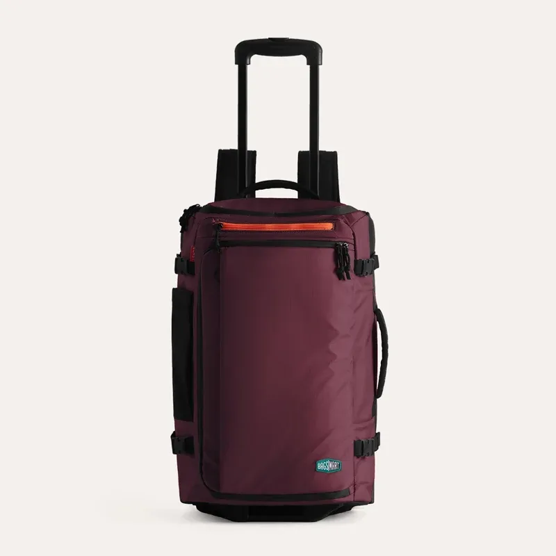 sac dos polyester beige accents noirs orange poches inclues poche rfid grande capacité cadre interne mode transport multiple usage voyage