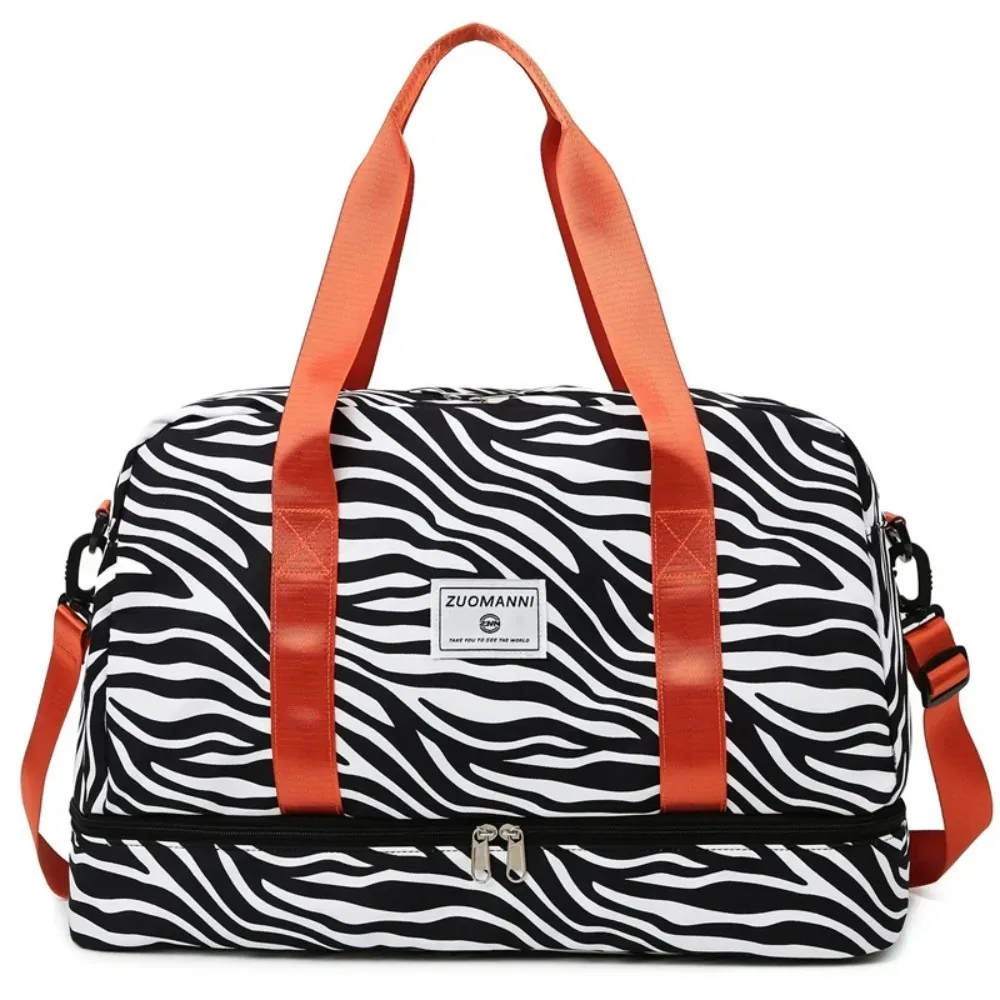 sac de voyage de grande capacité à la mode avec imprimé animal, sac de week-end en nylon, sac de voyage imperméable, sac à main, sac de sport, sac de gym