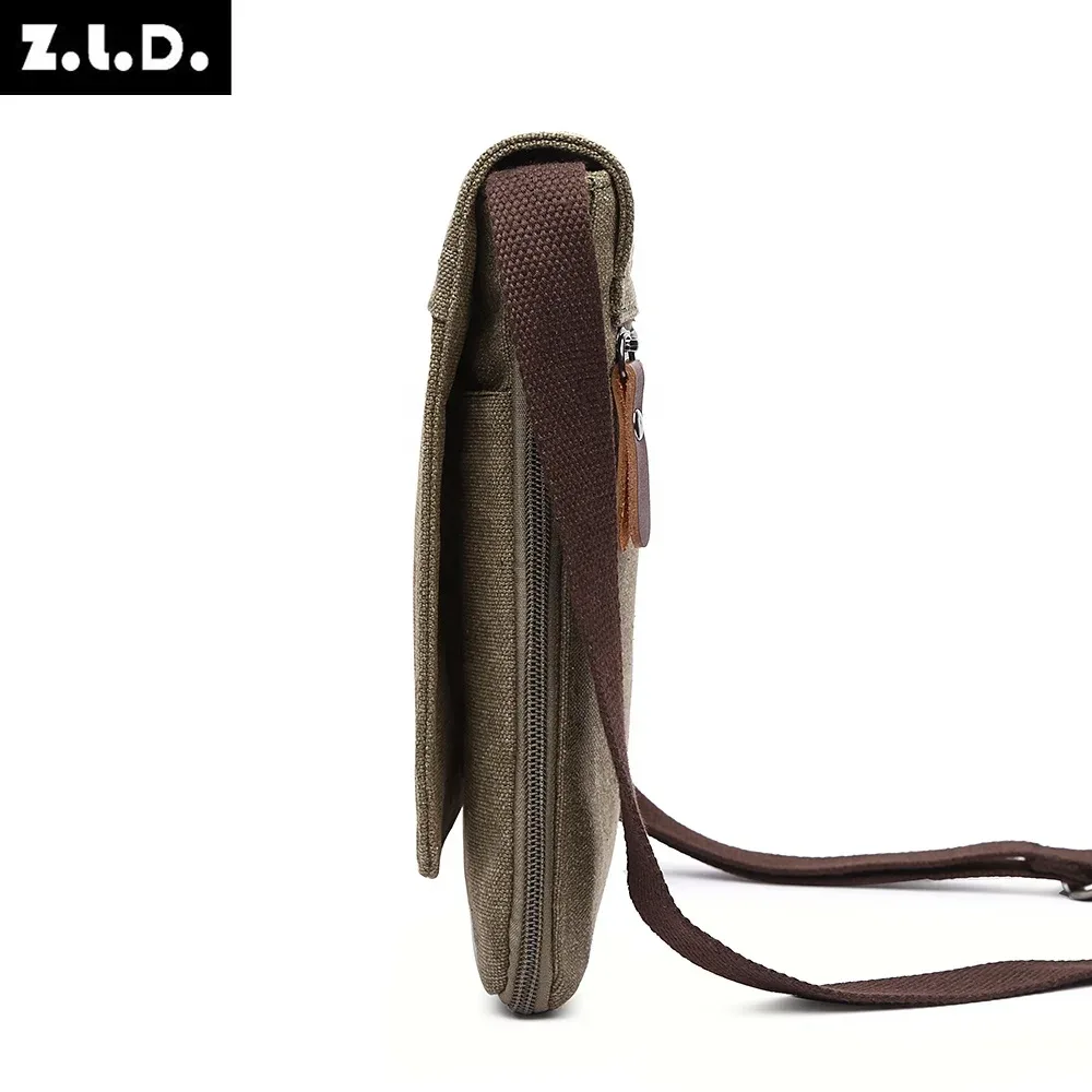 mini sacs à bandoulière en toile pour hommes, sacoches de couleurs unies, tissu solide, style vintage, nouveau design 2021