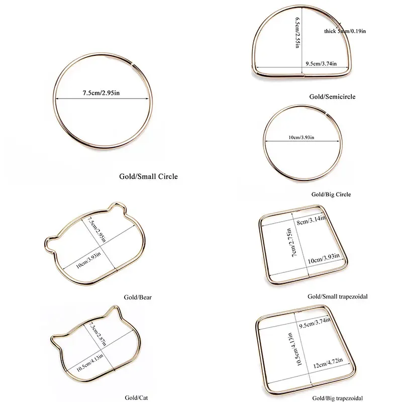 poignée de sac en métal avec oreilles de chat mignon, remplacement pour bricolage de sacs à bandoulière, fabrication de sacs à main