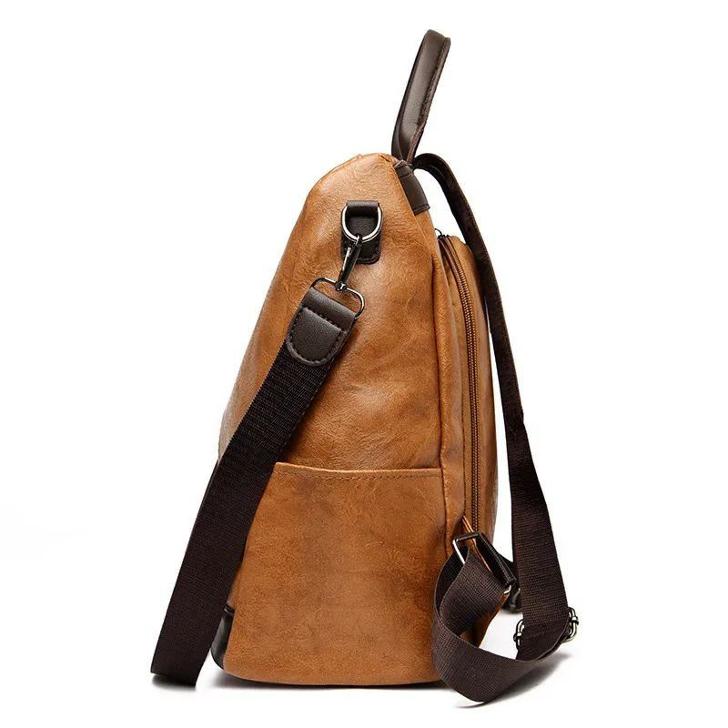 sacs à dos antivol pour femmes, marque célèbre, sac à dos de voyage en cuir pu de bonne qualité, sacs à main à bandoulière de grande capacité pour dames