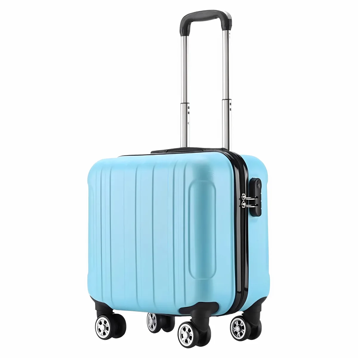 petite valise d'embarquement de 14 pouces, roues universelles, compartiment à bagages, boîtier de chariot
