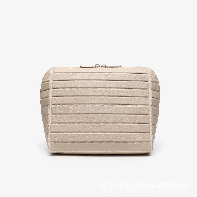 sac de rangement en pvc rayé, grande capacité, pour voyage en plein air, organisateur de produits de toilette, pochette de voyage portable, sac à cosmétiques