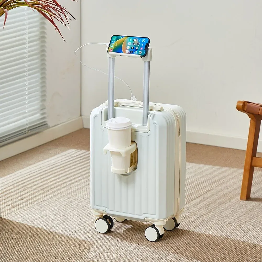 dernier modèle valise d'embarquement valise de voyage bagage de voyage portable avec porte-gobelet et support pour téléphone pour une valise facile à transporter