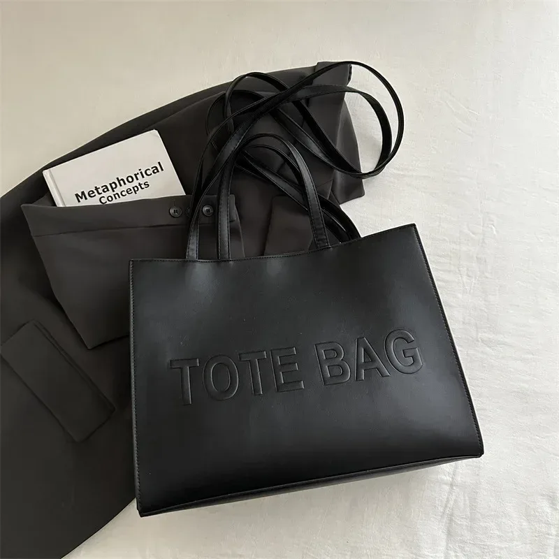 sacs fourre-tout vintage simples en cuir pu pour femmes, sacs à bandoulière simples à la mode décontractée, sac à main pour le travail et le shopping