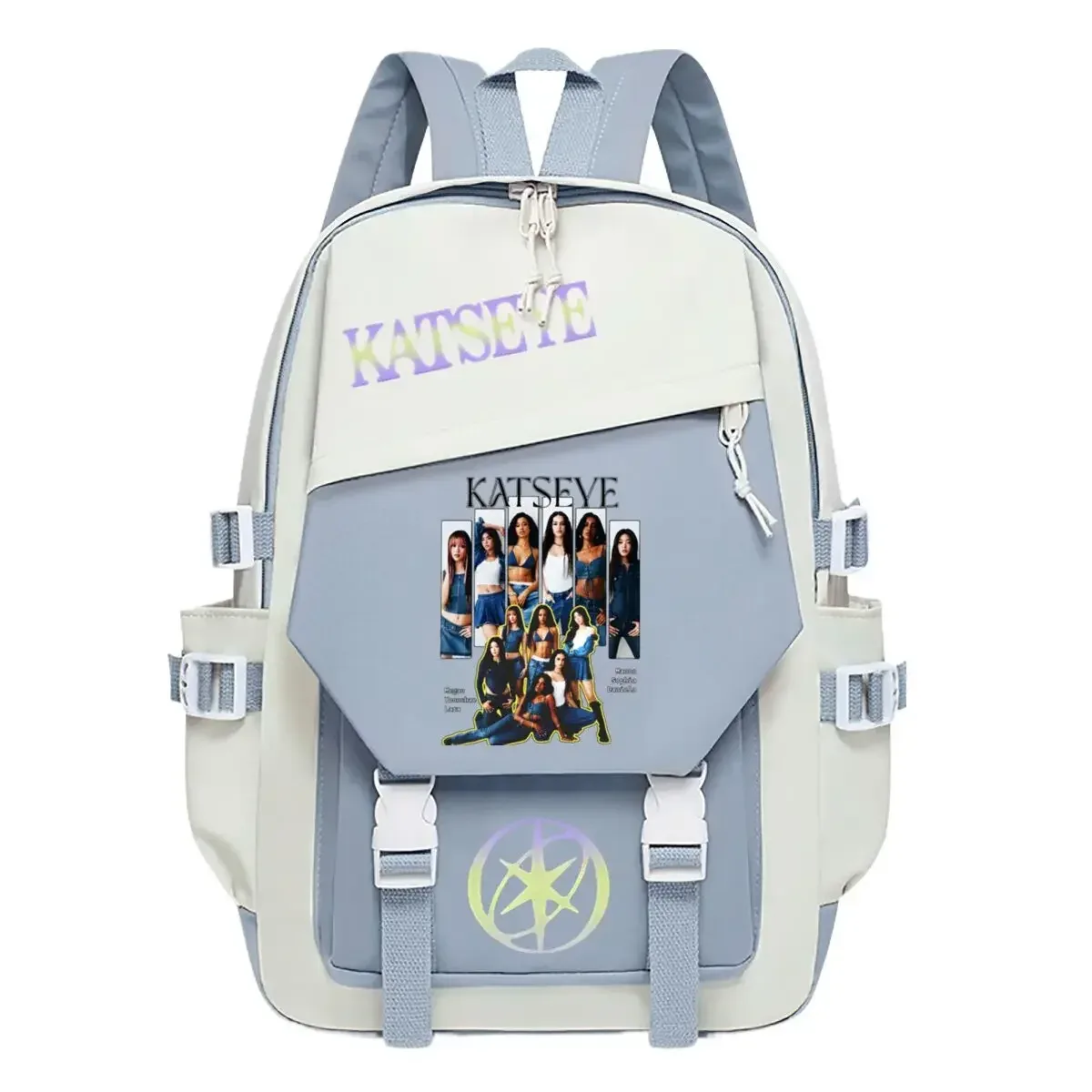 sac à dos d'école imprimé kpop katseye pour adolescentes, sac à dos de grande capacité pour étudiantes, sac à dos de mode pour femmes, sac à dos de voyage