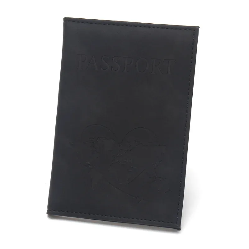 housse passeport personnalisée gravée nom | porte-passeport cuir pu pour couples femmes | étui voyage pvc nominatif (14.2x9.8cm)