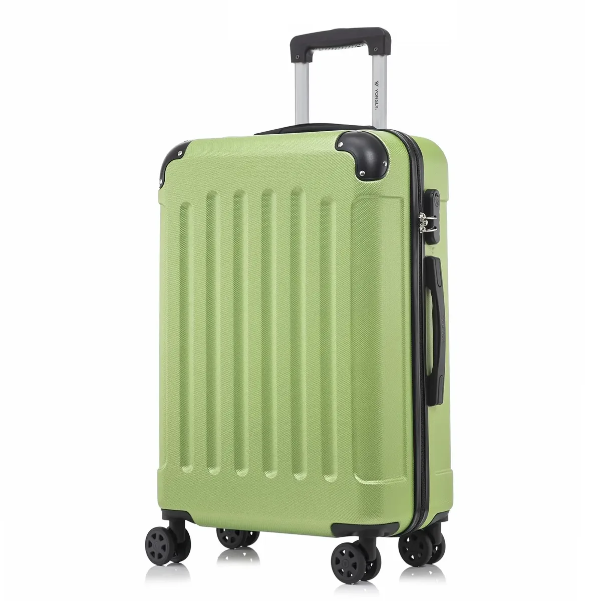 valise yonsly 16/20/24/28 pouces 4 roues 360° ° valise à roulettes robuste avec double fermeture éclair, serrure à combinaison, sac en filet, double fermeture éclair, poignée en caoutchouc souple, bagage à main