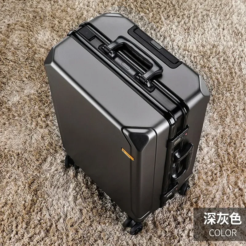 bagage roulant à la mode, cadre en aluminium, valise trolley de chargement usb, 20/24/26/28 pouces, bagages de voyage avec mot de passe pour étudiants