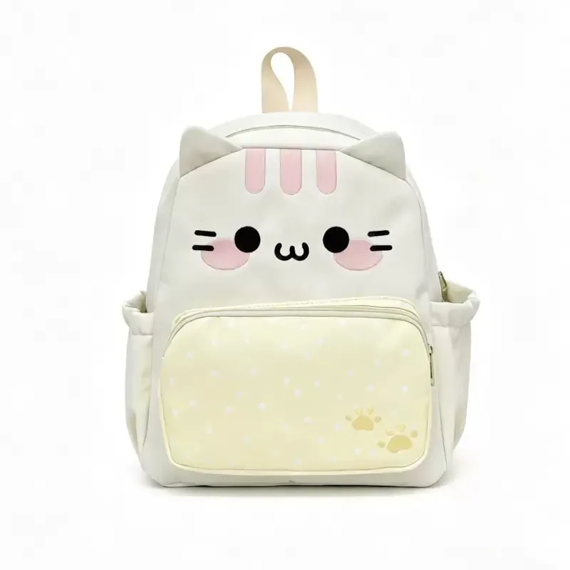 sac à dos chat de dessin animé pour filles et femmes, sac d'école mignon pour étudiantes, sac de voyage grande capacité