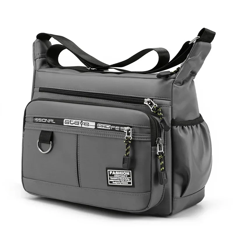 sac à bandoulière design oxford pour hommes, grande capacité, décontracté, poche multicouche, mode, simple épaule, sacoche de luxe