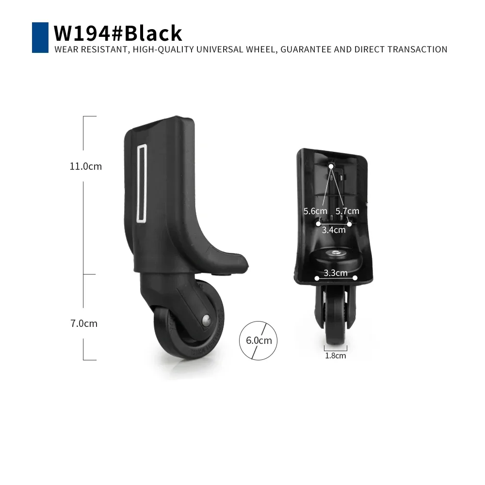rouleau universel bagage nylon noir froissé structure robuste vis métalliques roulement précision mobilité fluide remplacement accessoire voyage