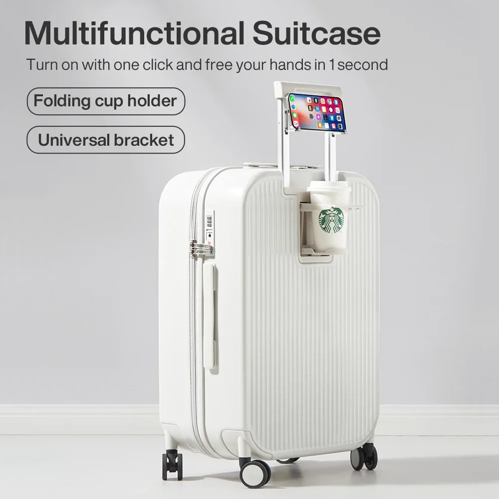 mixi bagage à main avec tasse support pour téléphone coque rigide valise de voyage roulante avec roues spinner 20 24 26 pouces m9290