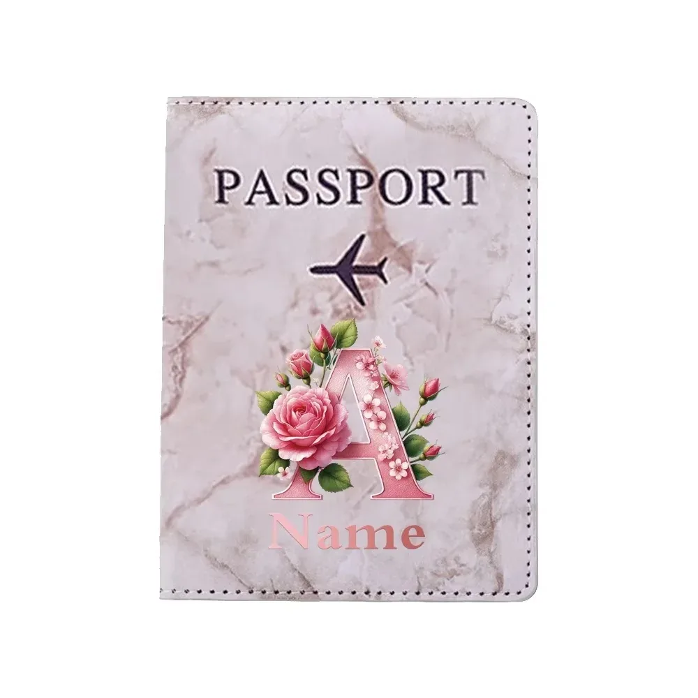 porte-passeport personnalisé avec lettres florales, nom personnalisé, pratique pour les voyages, les affaires, les mariages, cadeau