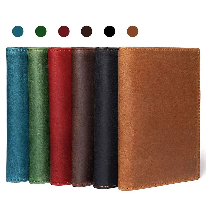 porte-passeport en cuir crazy horse, porte-cartes anti-vol rfid, portefeuille pour hommes et femmes, étui de voyage pour passeport, couverture de documents