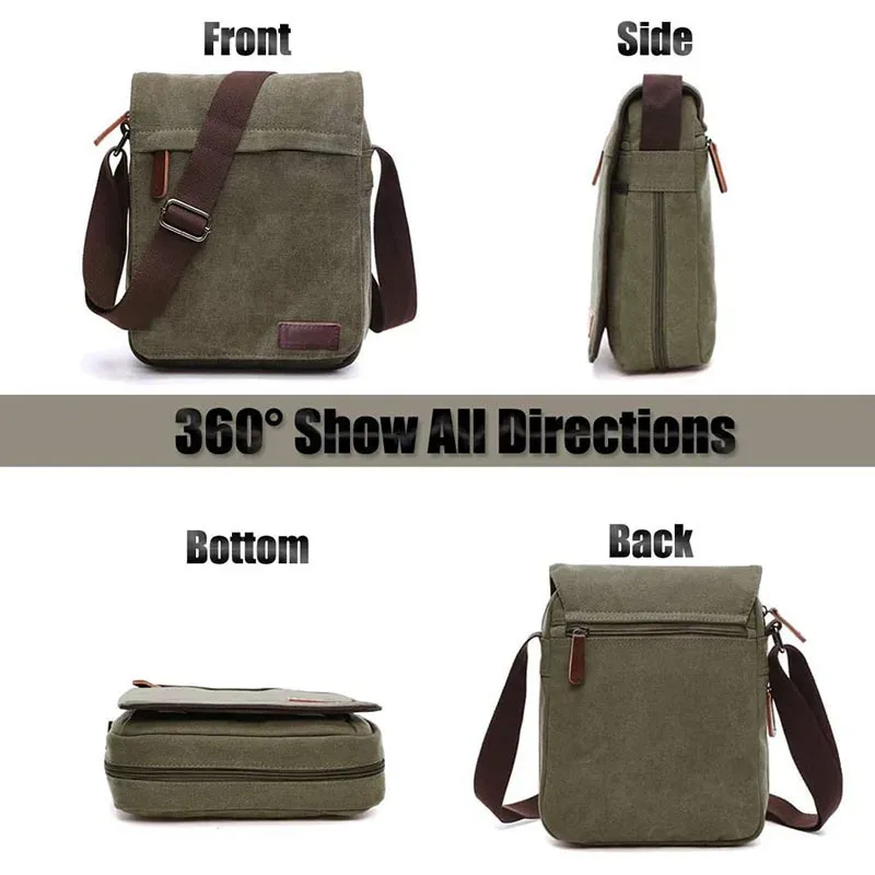 sac à bandoulière décontracté pour homme, sac messager vintage en toile unie, sacoche tendance pour téléphone portable, sacoche bandoulière pour homme