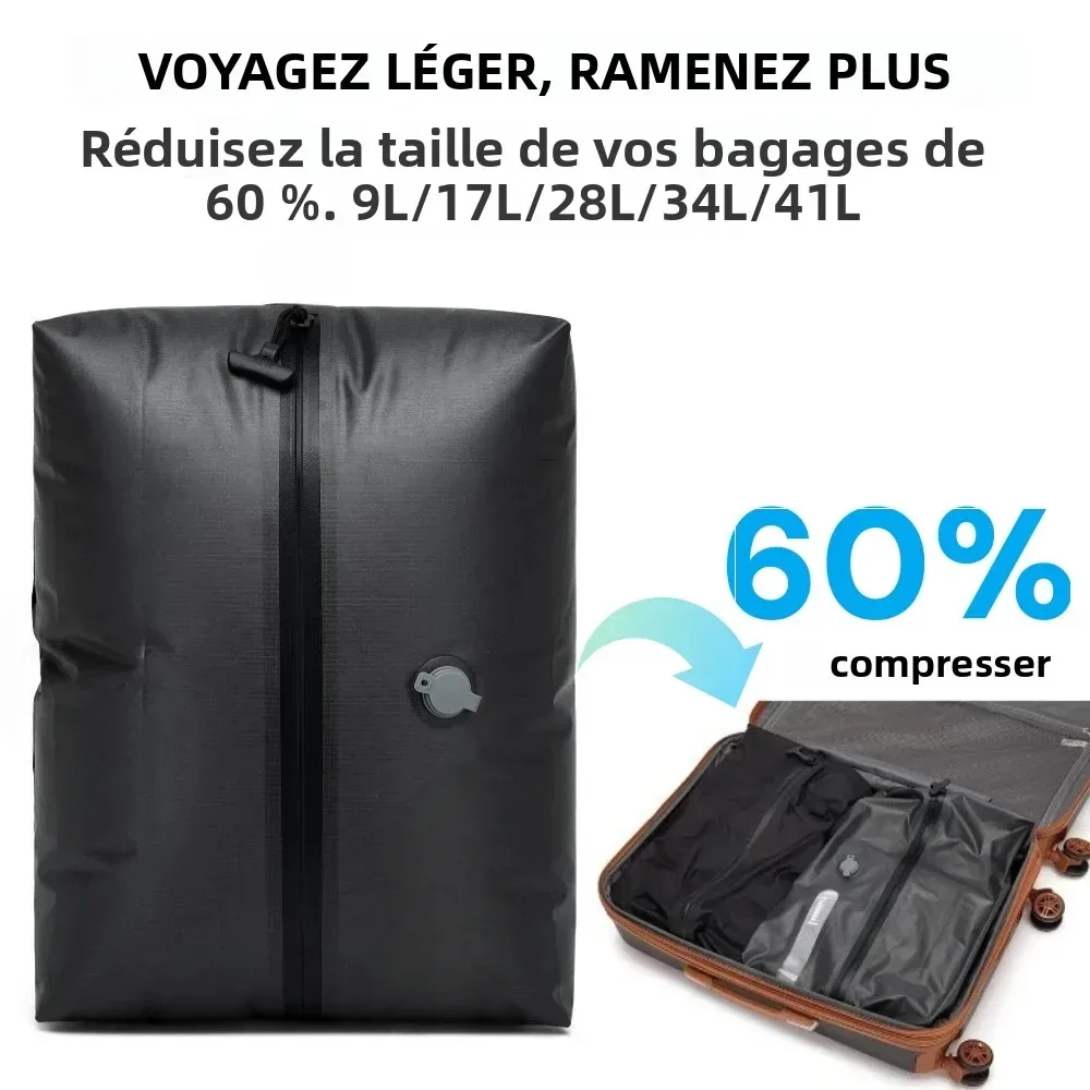 sacs de rangement sous vide pour voyage, sacs d'emballage pour bagages, économisez 60% d'espace, sacs de rangement sous vide pour voyage, sacs réutilisables imperméables