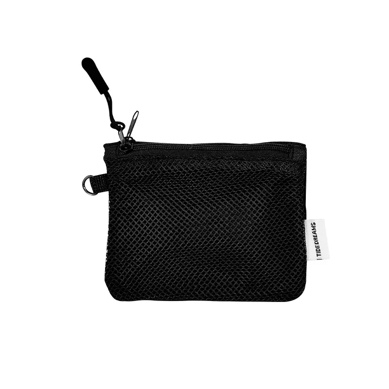 sacs de rangement en maille double couche, trousse de maquillage de voyage portable avec fermeture éclair, mini organisateur de cosmétiques et articles de toilette, sac simple pour papeterie