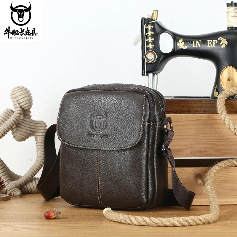 bullcaptain – sac messager en cuir pour hommes, sacs à bandoulière d'affaires adaptés pour ipad de 7.9 pouces, mini sacs à bandoulière de haute qualité