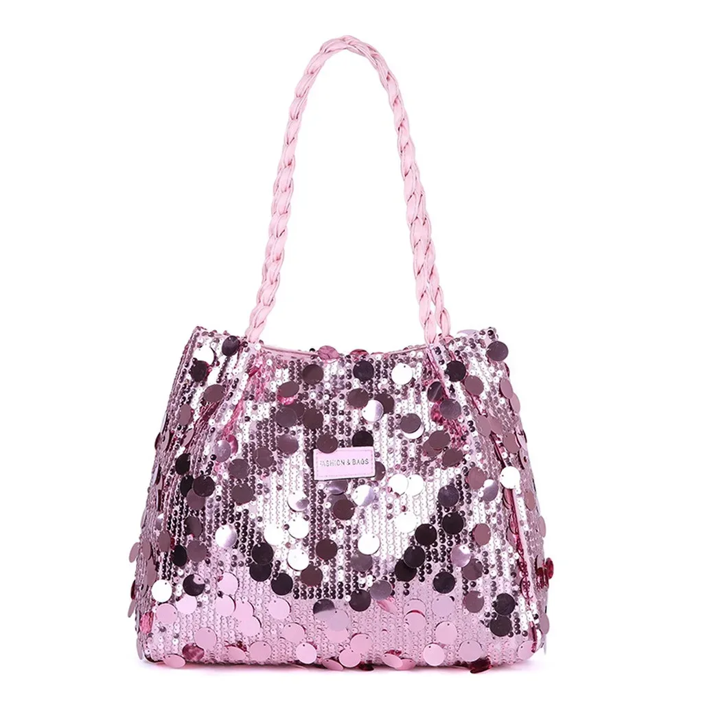 nouveau sac fourre-tout scintillant à paillettes pour femme, sac à bandoulière, sac à main pailleté grande capacité, pochette tendance pour soirées et sorties féminines