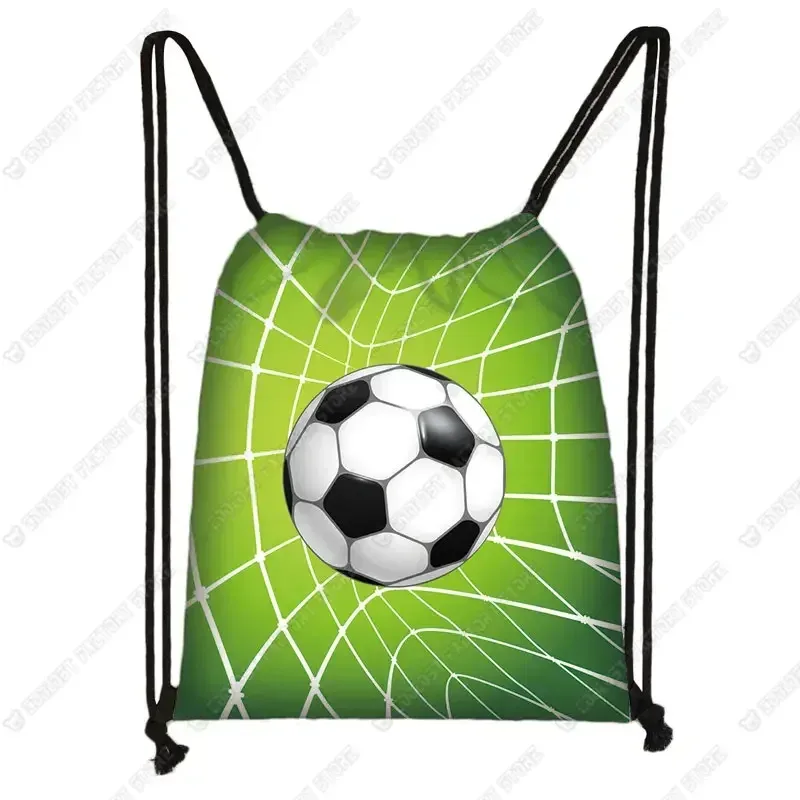sac dos toile ballon football enflammé licorne colorée feuille orange fond bleu violet gris garçons voyage