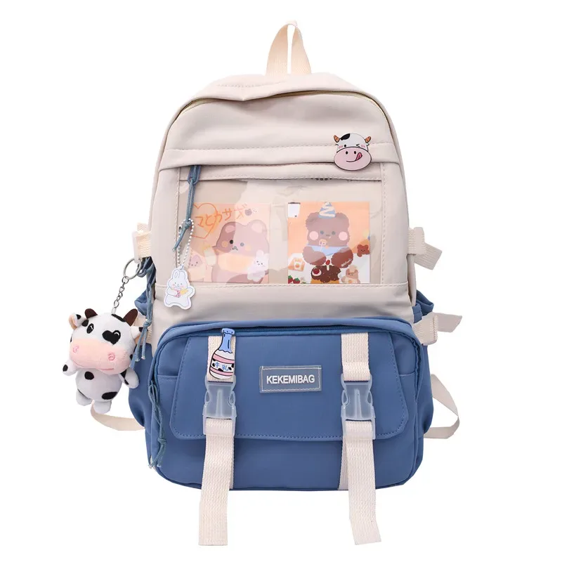 sac à dos en toile kawaii pour femme, cartable pour adolescente, sac à dos pour ordinateur portable, sac de voyage de loisirs, nouvelle mode