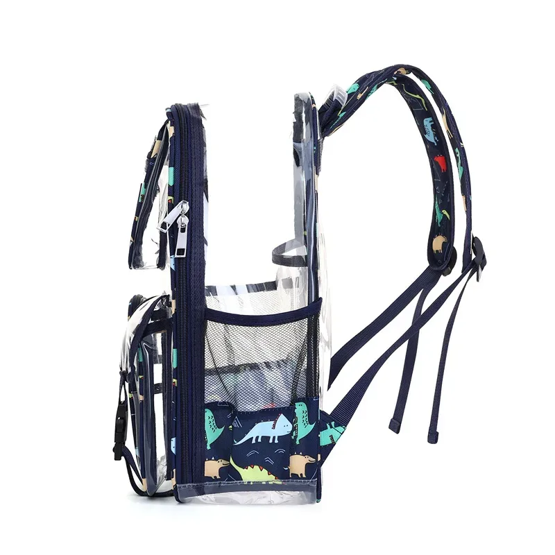sac à dos transparent en pvc écologique, grande capacité, couleurs graffiti, sac d'étudiant tendance