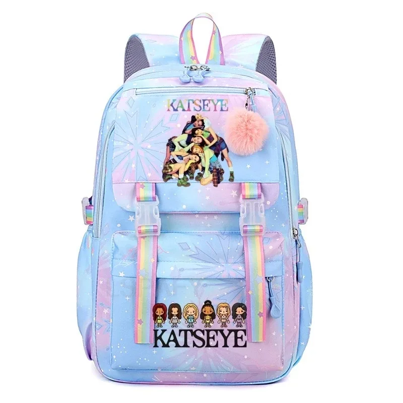 sac à dos kpop katseye pour femmes, sacs d'école multifonctionnels de grande capacité, sac à dos pour adolescents et étudiants, sac de voyage pour fans de mode
