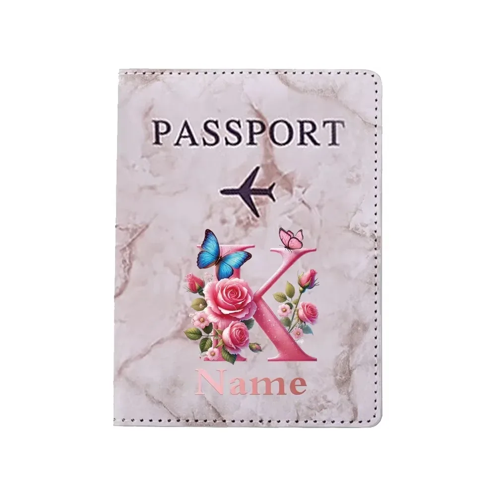 porte-passeport personnalisé avec lettres florales, nom personnalisé, pratique pour les voyages, les affaires, les mariages, cadeau