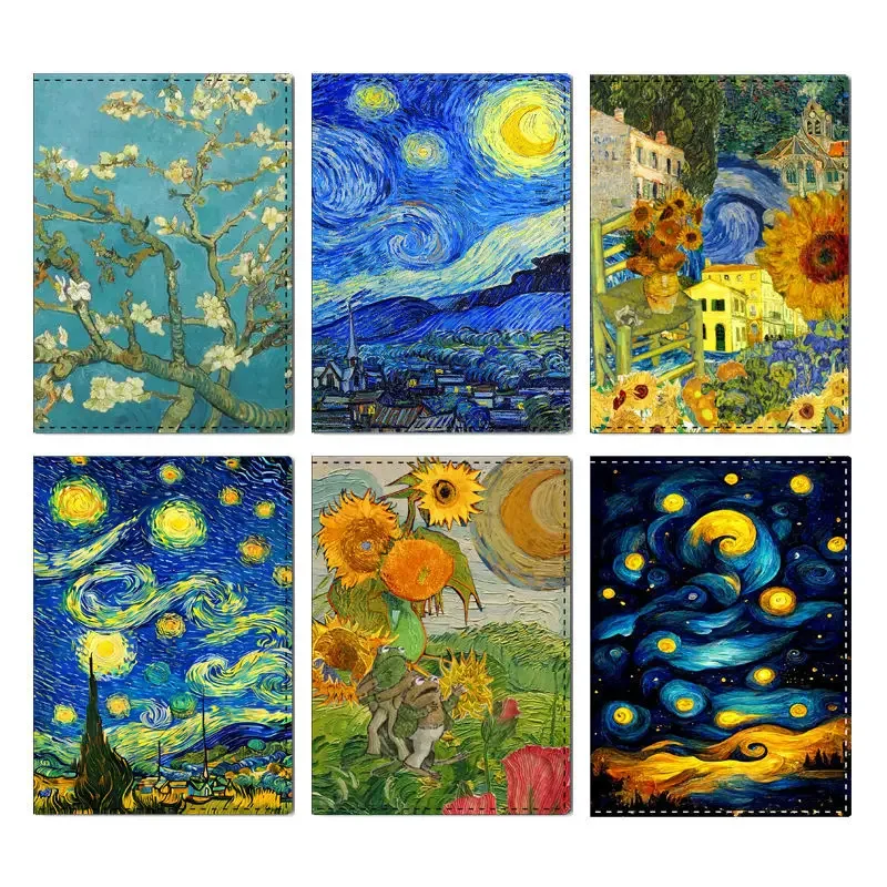 couverture de passeport créative van gogh, peinture à l'huile, accessoires de voyage pour femmes et hommes, design de nuit étoilée, porte-passeport protégé, nouvelle collection