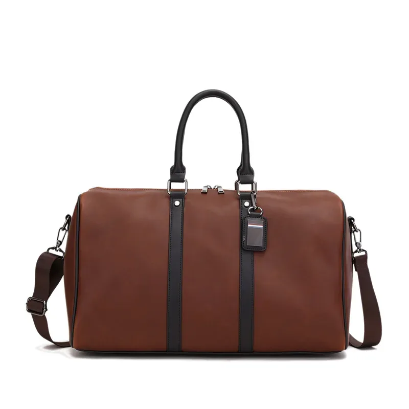 grand sac à bandoulière en cuir décontracté pour hommes, fourre-tout de voyage de grande capacité, sac de week-end, bagage à main pratique, sacs polochons pour hommes