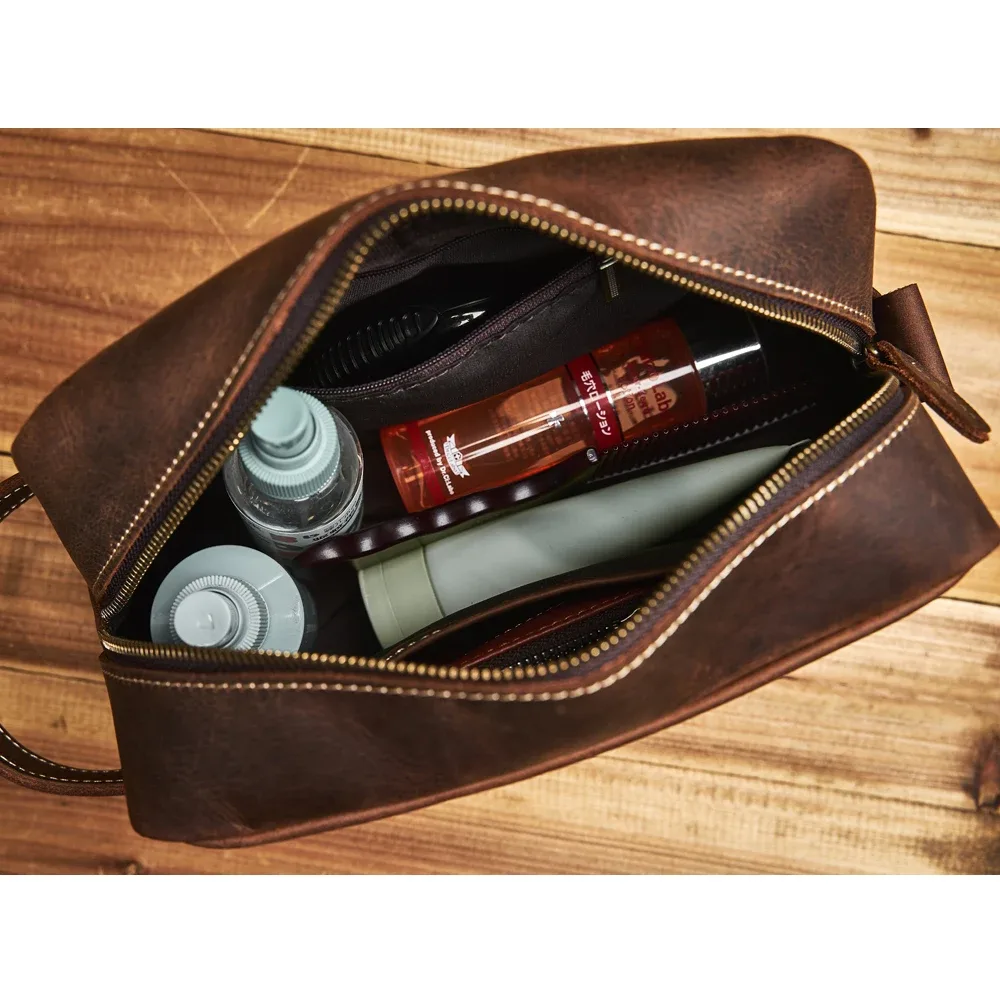 grand sac à cosmétiques de voyage en cuir véritable pour femmes, organisateur de maquillage, trousse de toilette féminine, trousse de maquillage, pochette de rangement, ladybox