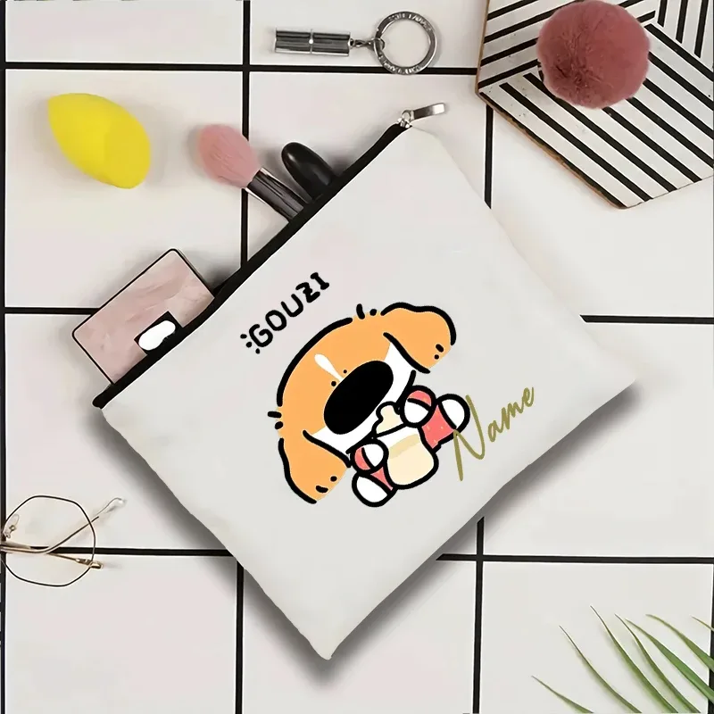 pochette de voyage personnalisée avec nom, pochette de maquillage pour mariage, pochette de maquillage pour fête, sac de maquillage en toile unique, organisateur de cadeaux pour femme