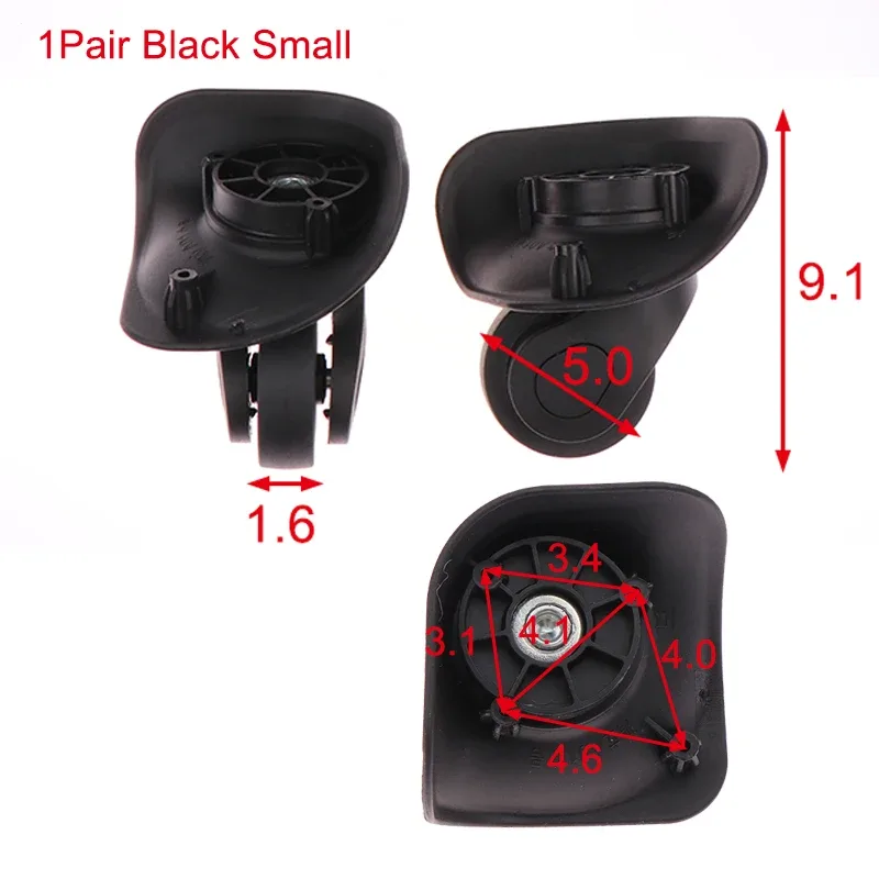 1 paire de roues pivotantes silencieuses en caoutchouc pour valise, roulettes de remplacement pour bagages, accessoires de valise à roulettes, vente chaude